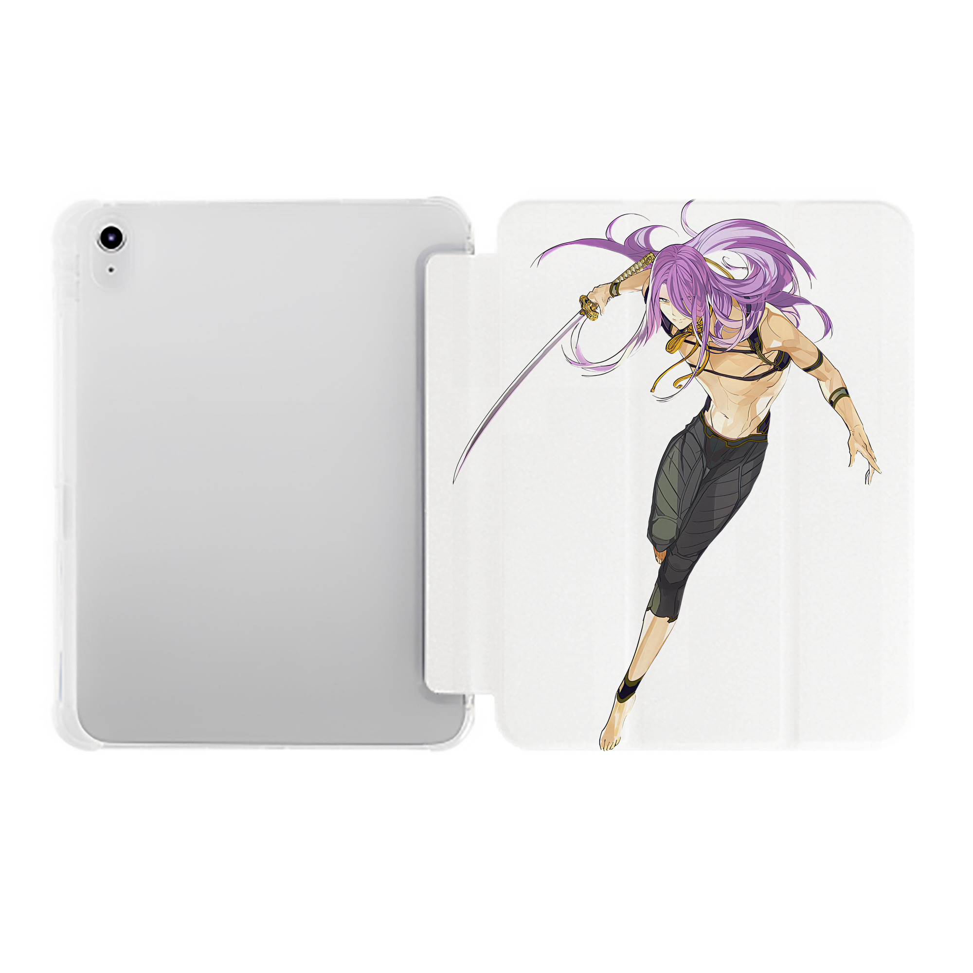 （画像用） 刀剣乱舞 Touken Ranbu IPad ケース ペン収納付き 三つ折りスタンド PUレザー×シリコン 対応機種9.5/10.5/10.9インチ